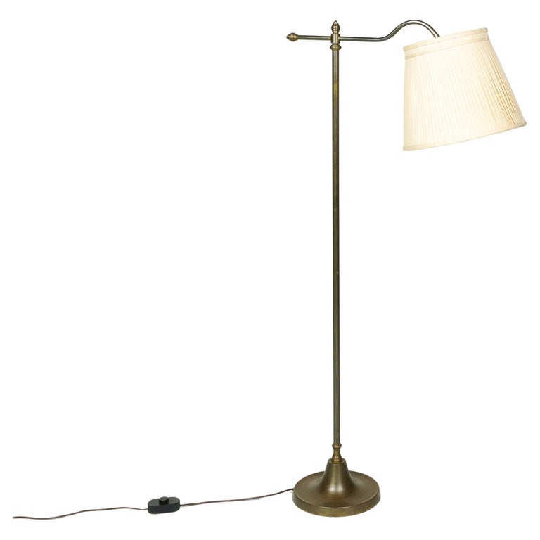 A Brass Reading Floor Lamp For Sale at 1stDibs