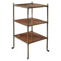 A Brass & Rosewood Three Tier Eatgere