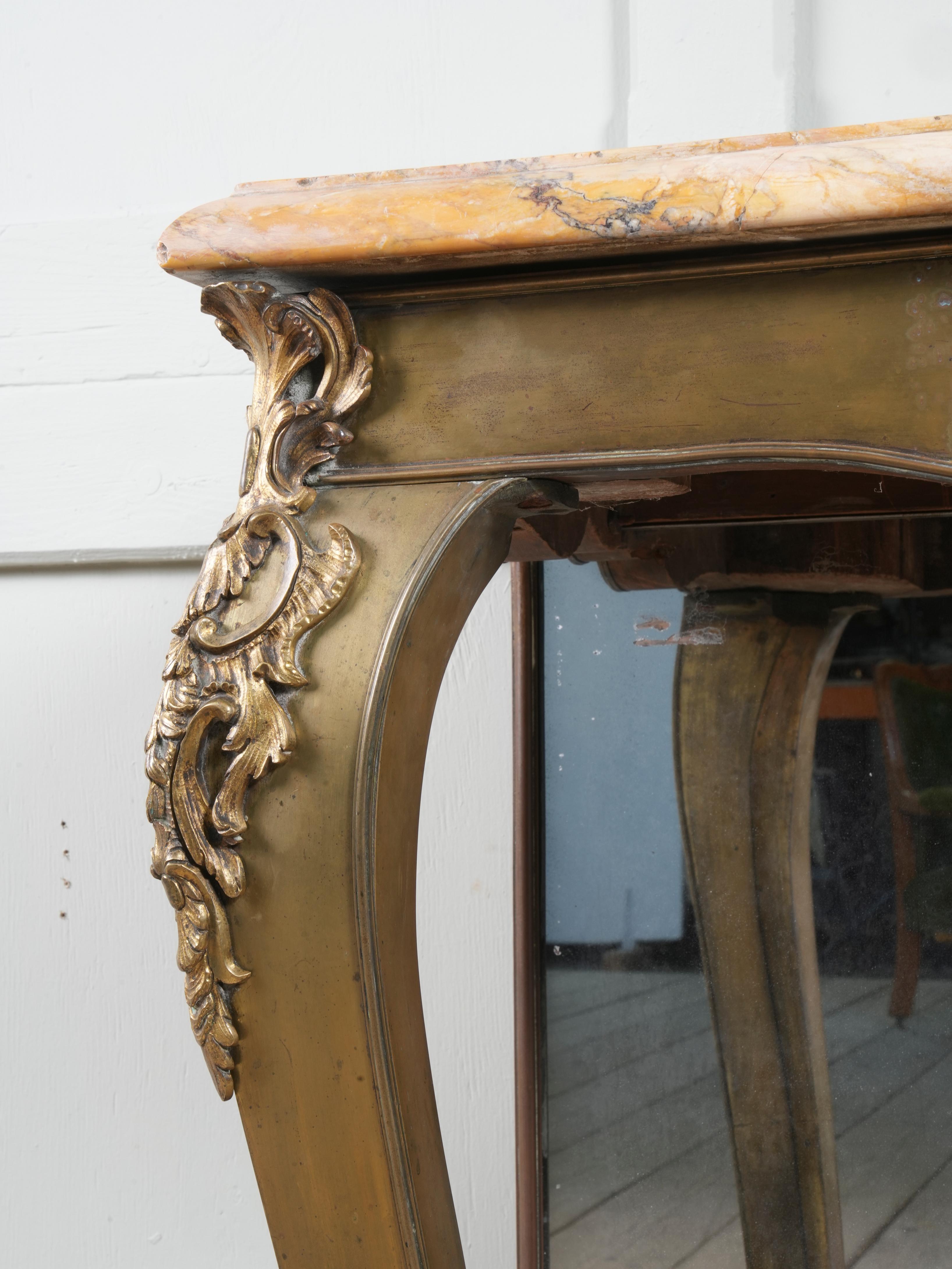 Brass & Scagliola George iv Console Table 5