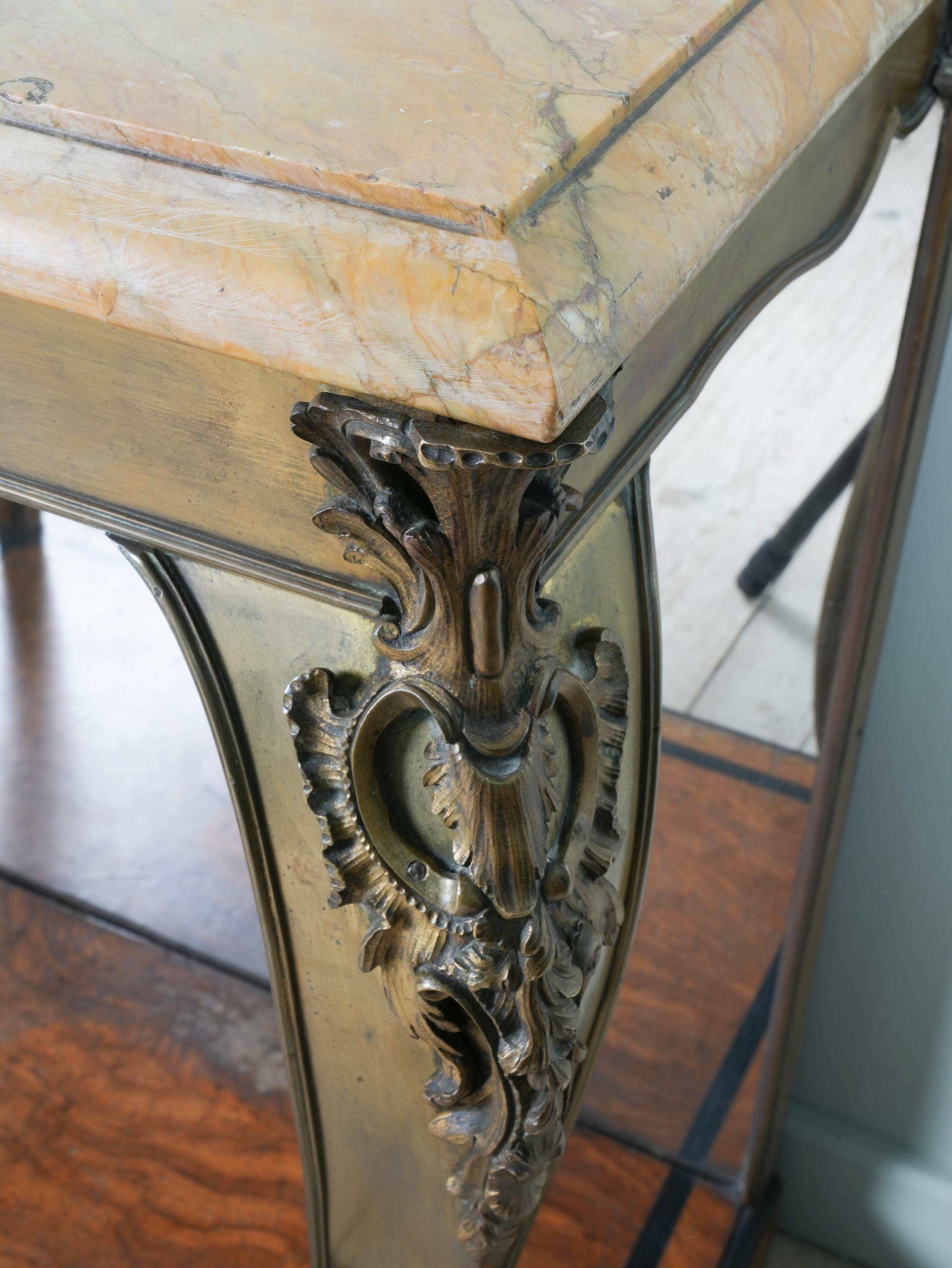 Early 19th Century Brass & Scagliola George iv Console Table