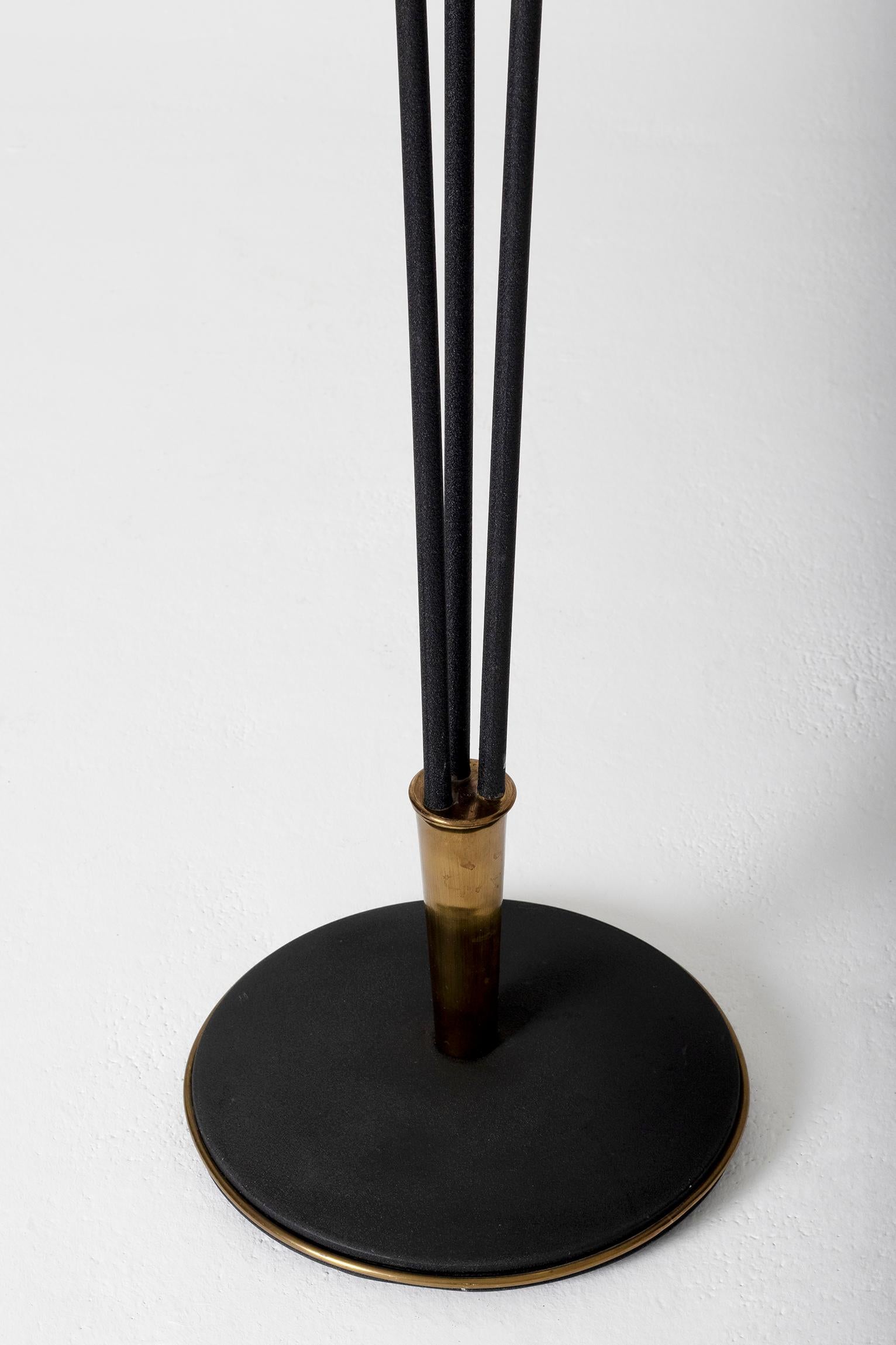 Brass Scandinavian Modern 3-Light Floor Lamp In Good Condition In London, GB