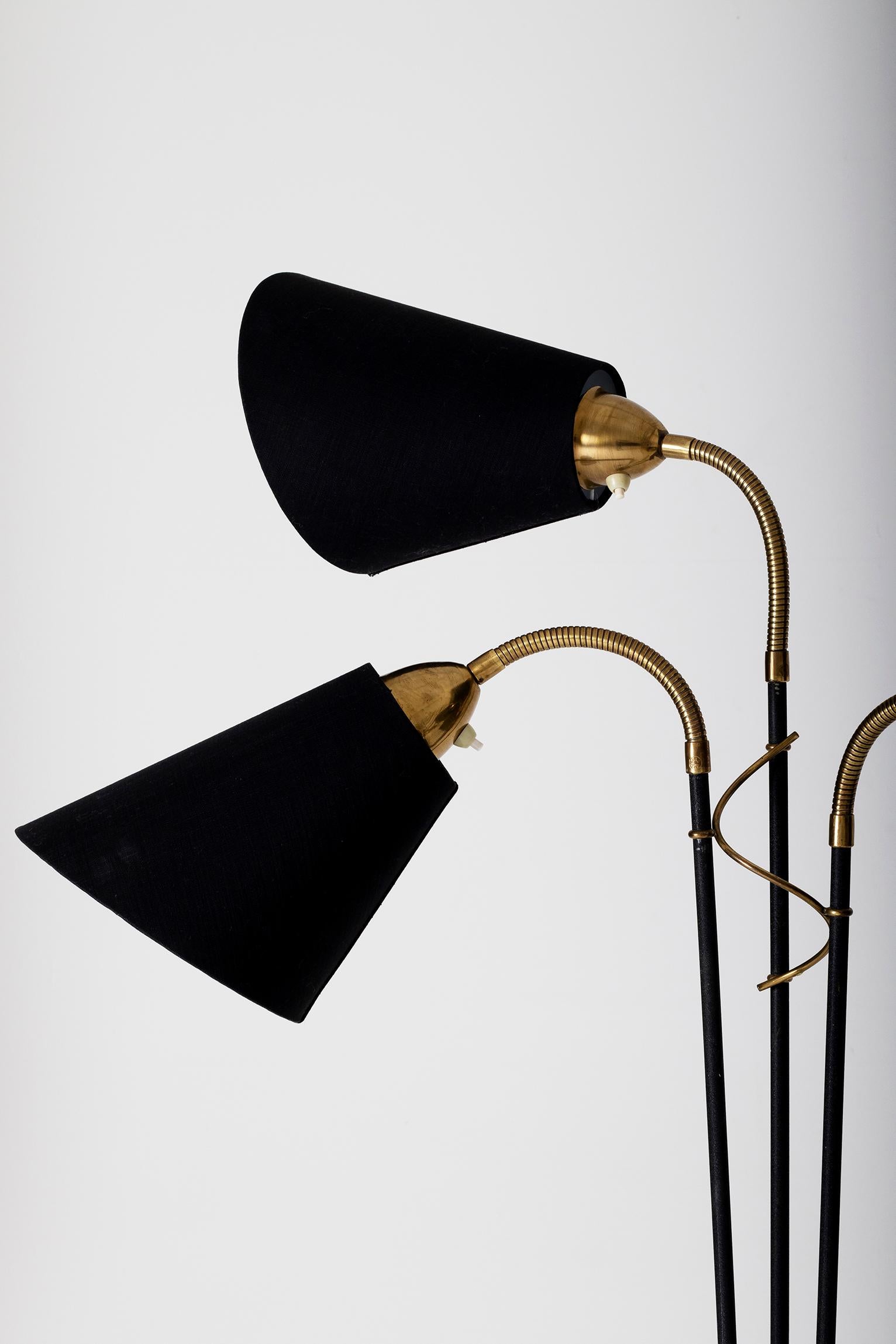 Brass Scandinavian Modern 3-Light Floor Lamp 1