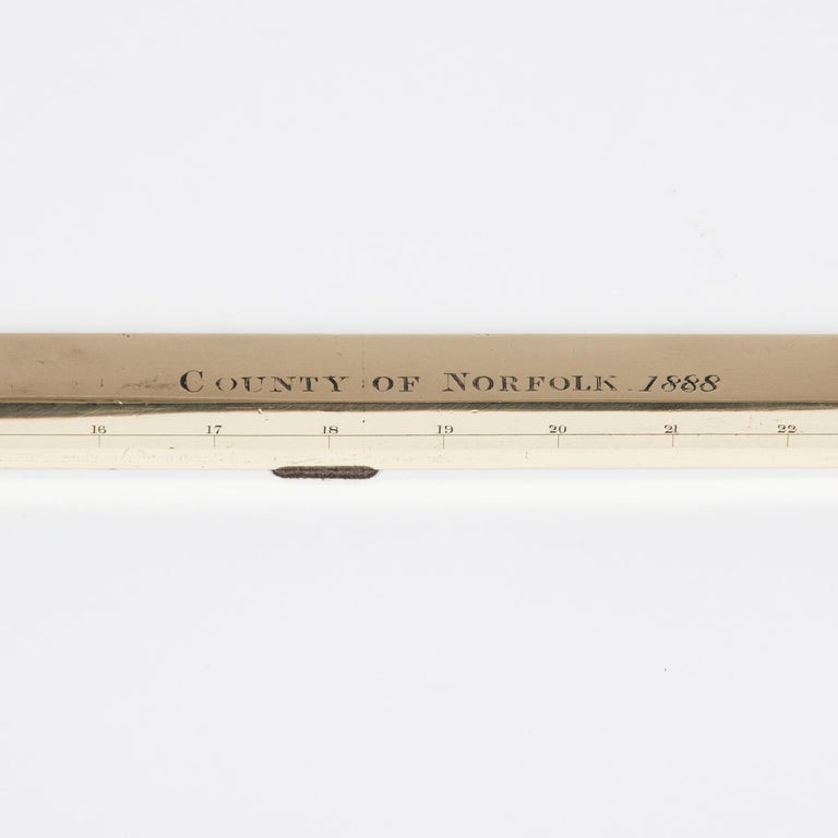 Brass Standard Imperial Yard for the County of Norfolk Dated 1888 For