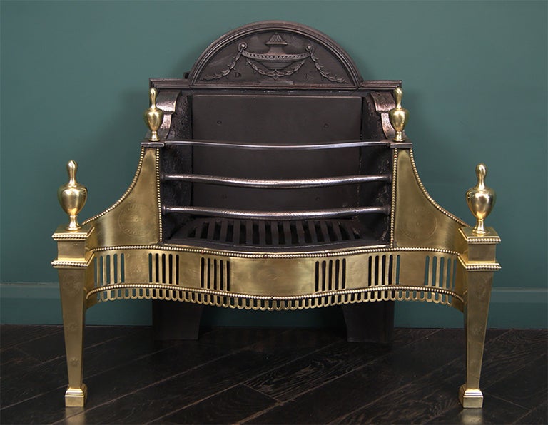 A Brass and Steel FreeStanding Fire Grate For Sale at 1stDibs