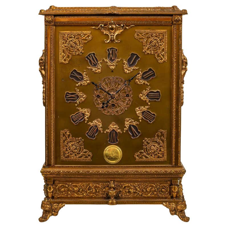 Fine Herschede BrassMounted Burl Wood Tall Case Clock For Sale at