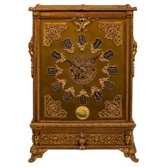 Brass Table Clock, Jacob Gulder, 20th Century