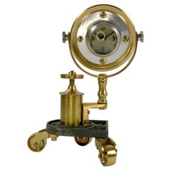 Brass Table Clock on Wheels