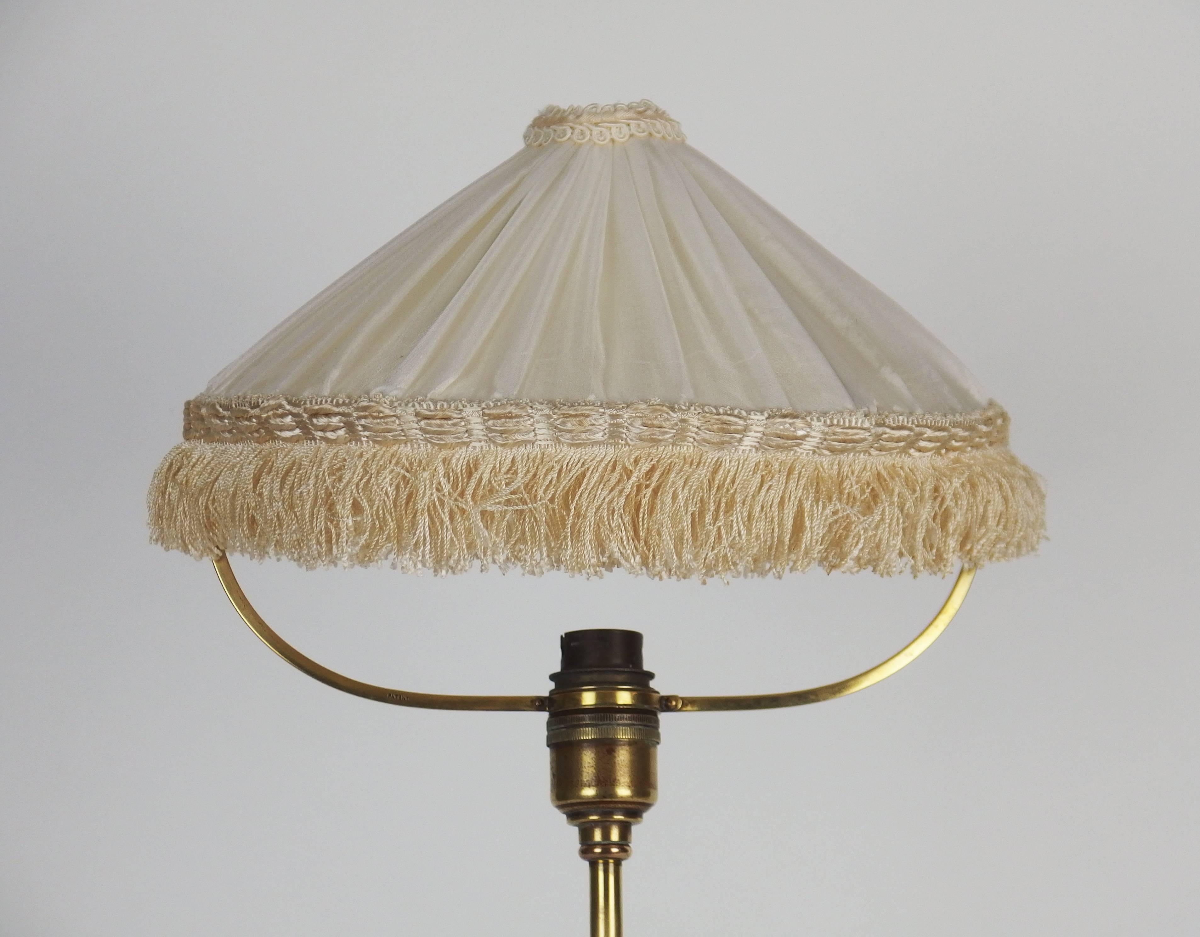 Arts and Crafts Brass Table Lamp Attributed to W.A.S Benson For Sale