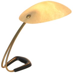 Brass Table Lamp with Fiberglass Shade
