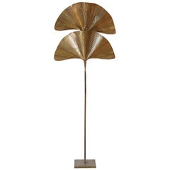 Brass Tommaso Barbi Ginkgo Floor Lamp, Italy, 1970s