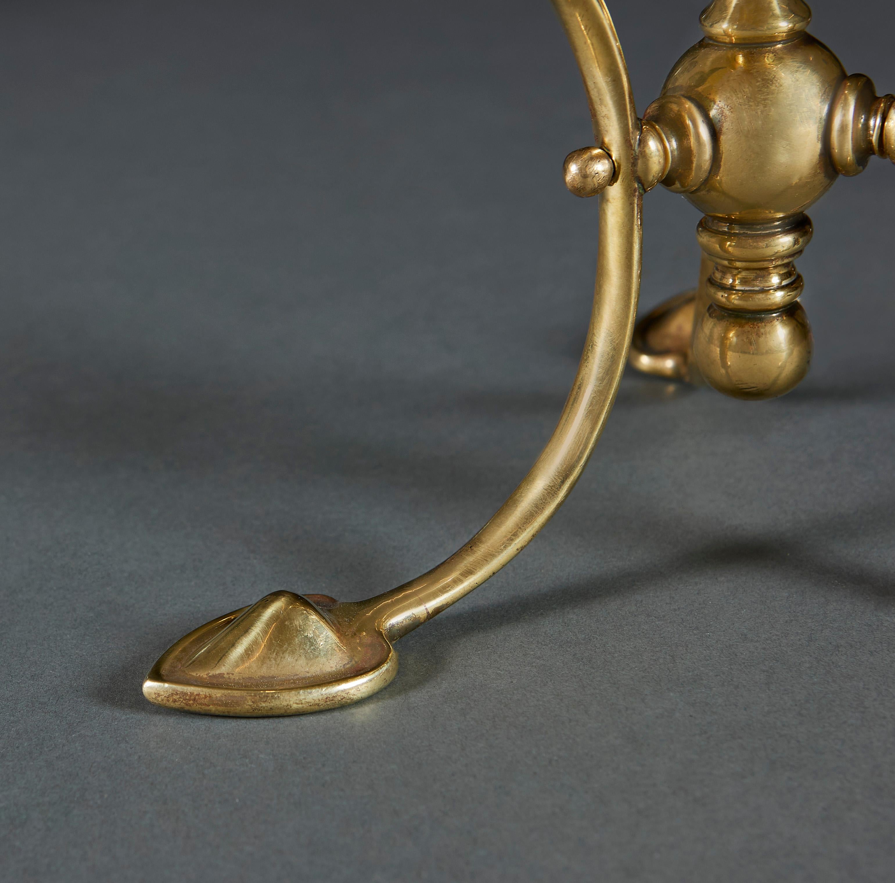 Arts and Crafts Brass Tripod Lamp by W.A.S. Benson