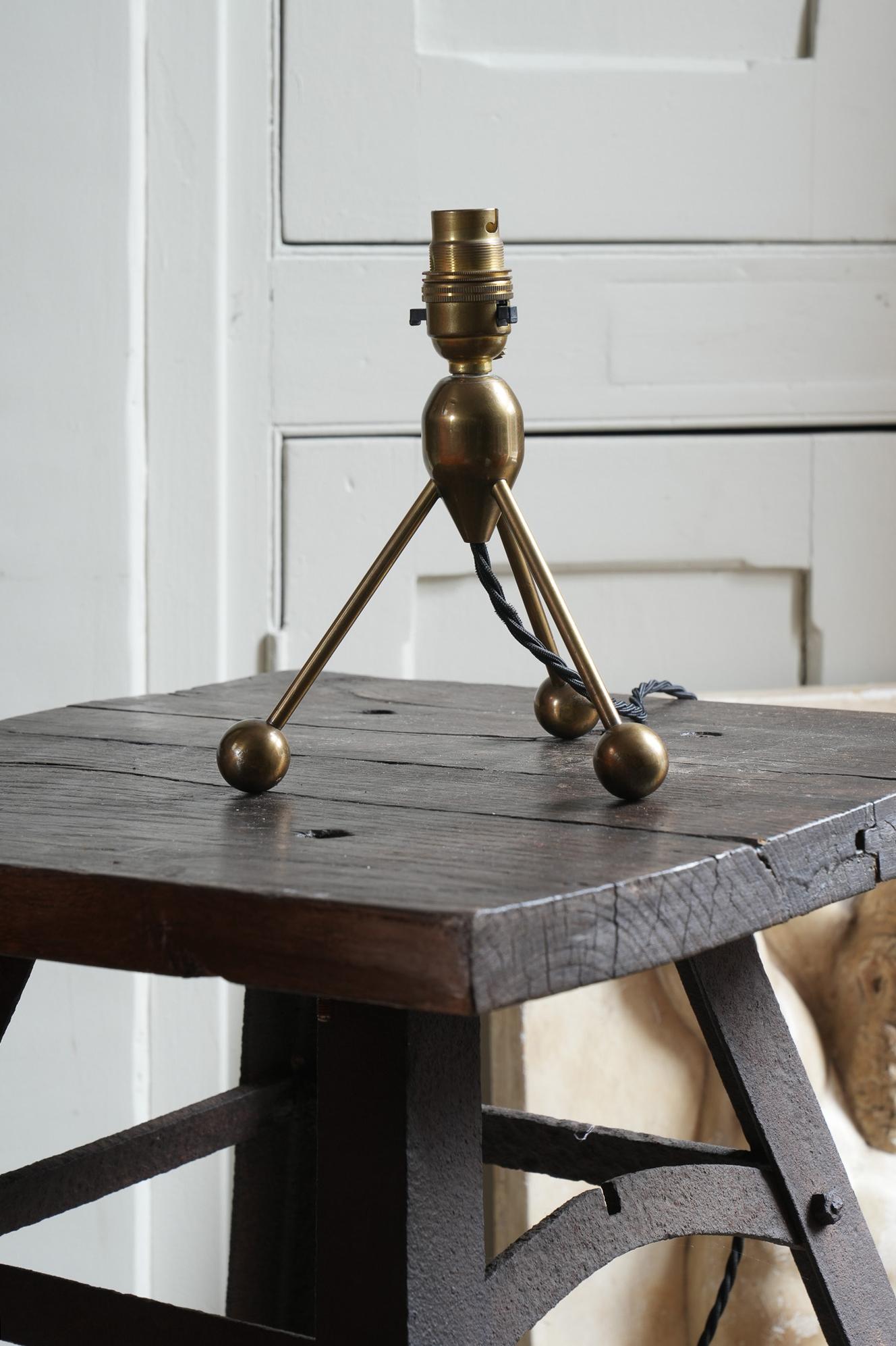 A Brass Tripod Table Lamp 1