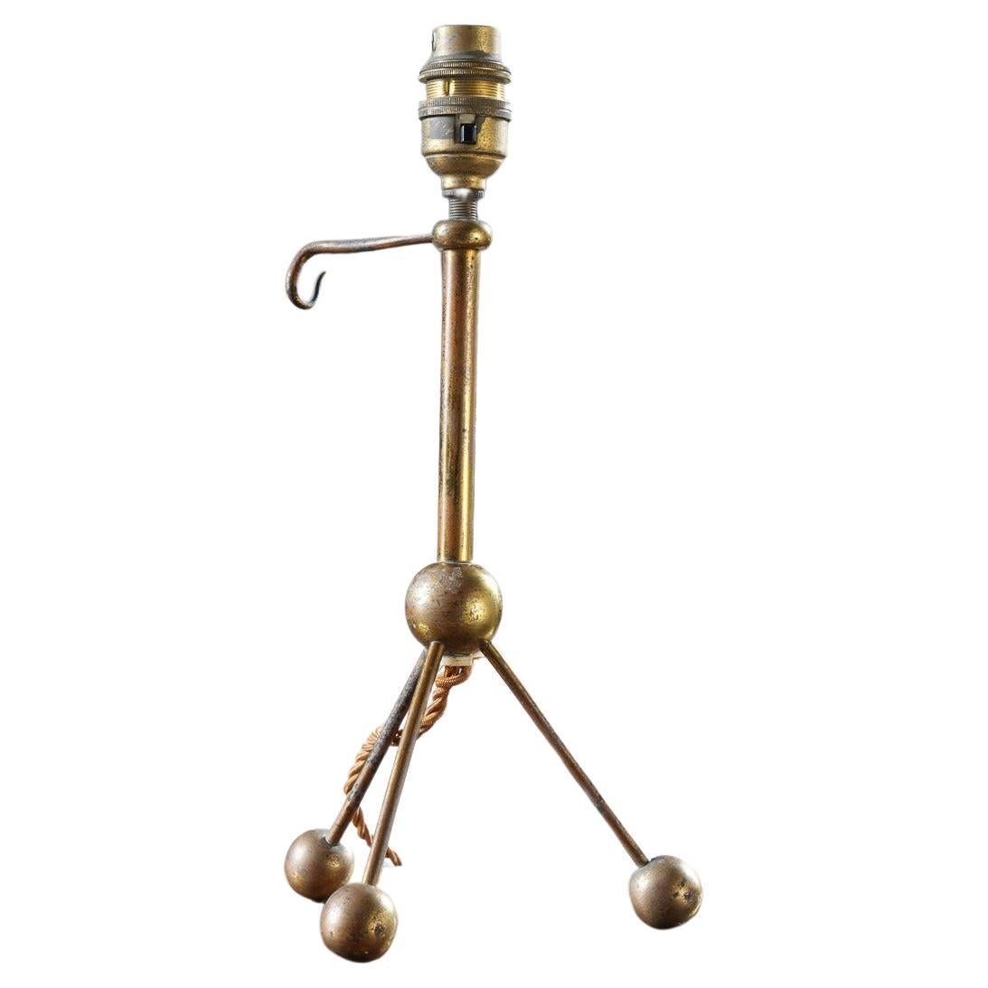 A Brass Tripod Table Lamp For Sale