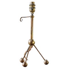 Antique A Brass Tripod Table Lamp