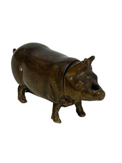 Brass Vesta Match Case in the Shape of a Pig