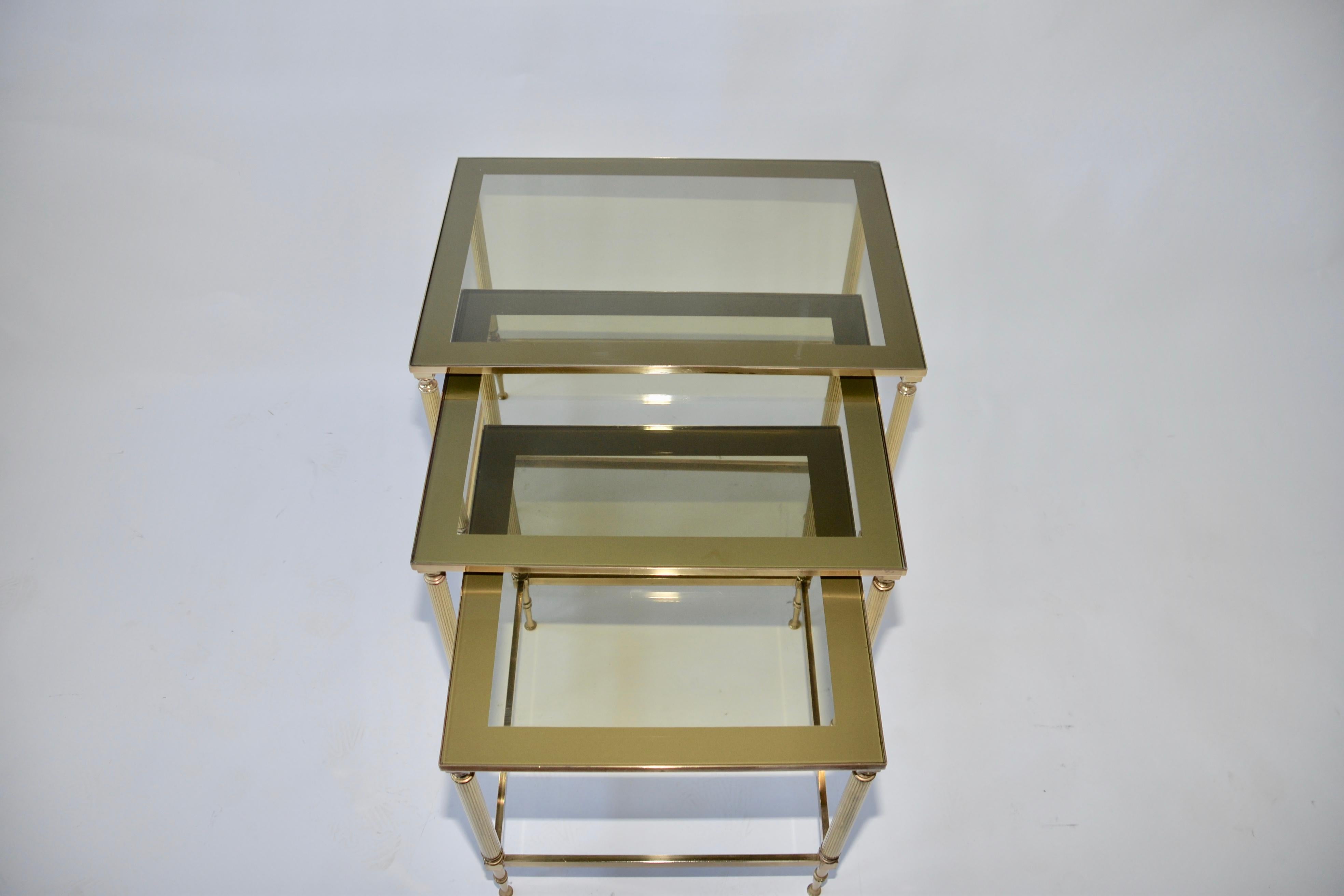 Late 20th Century Brass Vintage Nest of Tables