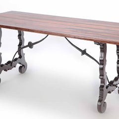 Brazilian Table with Iron Stretcher, circa 1940