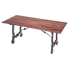 Brazilian Table with Iron Stretcher, circa 1940