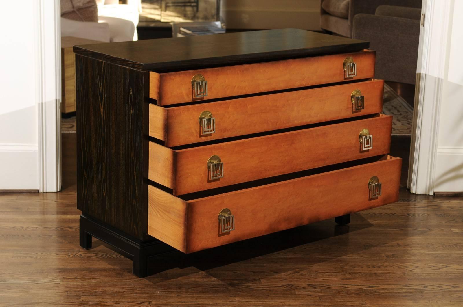 Breathtaking Pair of Chests by Renzo Rutili in Cerused Oak and Birdseye Maple 12