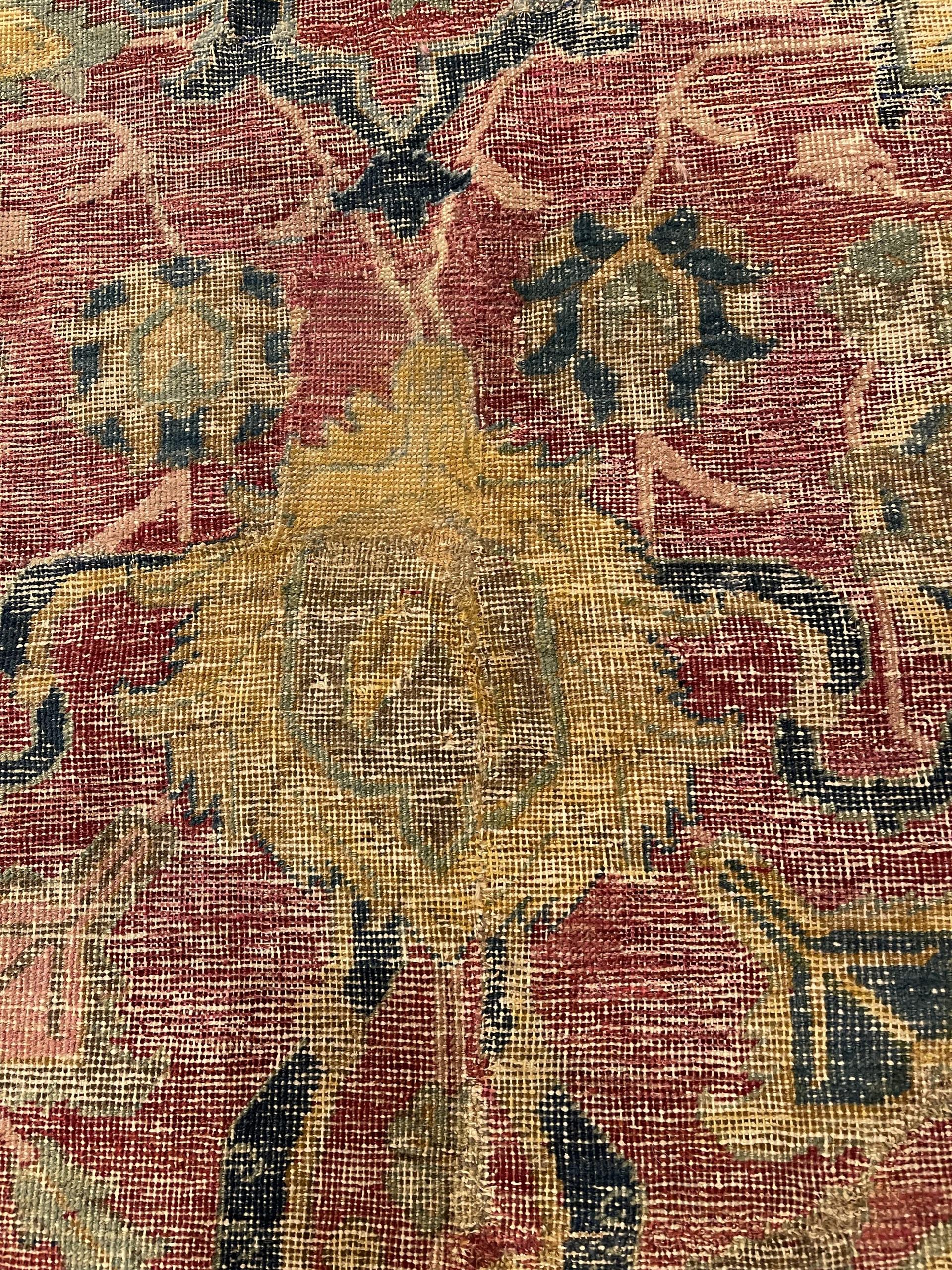 A Breathtaking Rare 17th Century Large Antique Persian Isfahan Rug, Country of Origin / Rug Type: Antique Persian Rugs, Circa Date: 17th Century