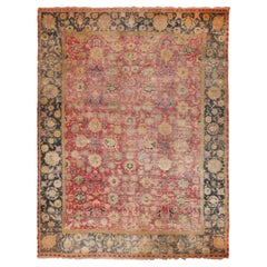 Un raro tappeto antico persiano Isfahan del 17° secolo, grande e mozzafiato, con dimensioni di 12'3" x 16".