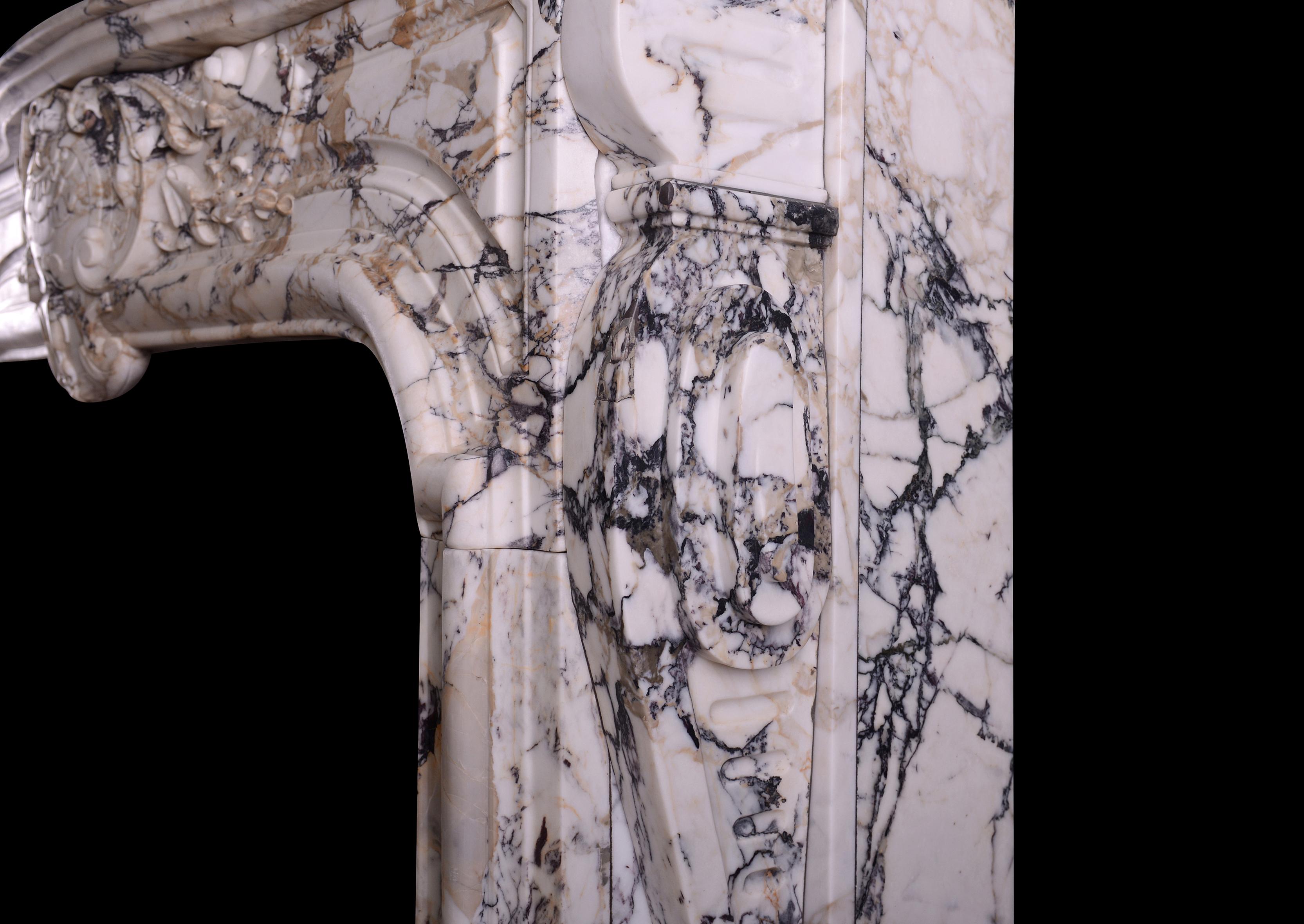 Breccia Marble Breccia Louis XIV/XV Transitional Fireplace