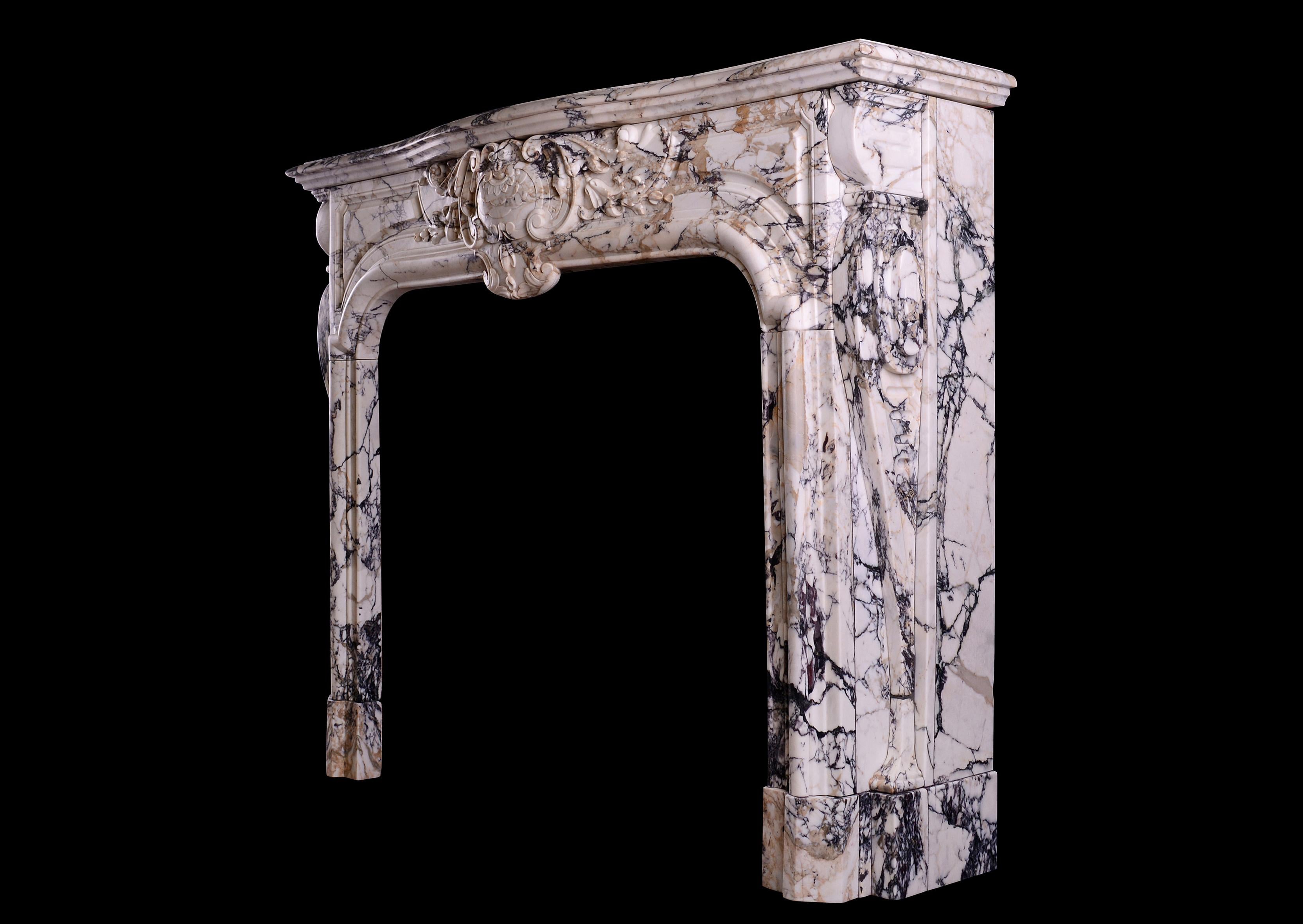 Breccia Louis XIV/XV Transitional Fireplace 2