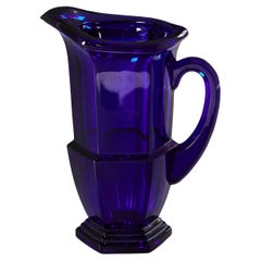 A Bristol Blue Glass Water Jug