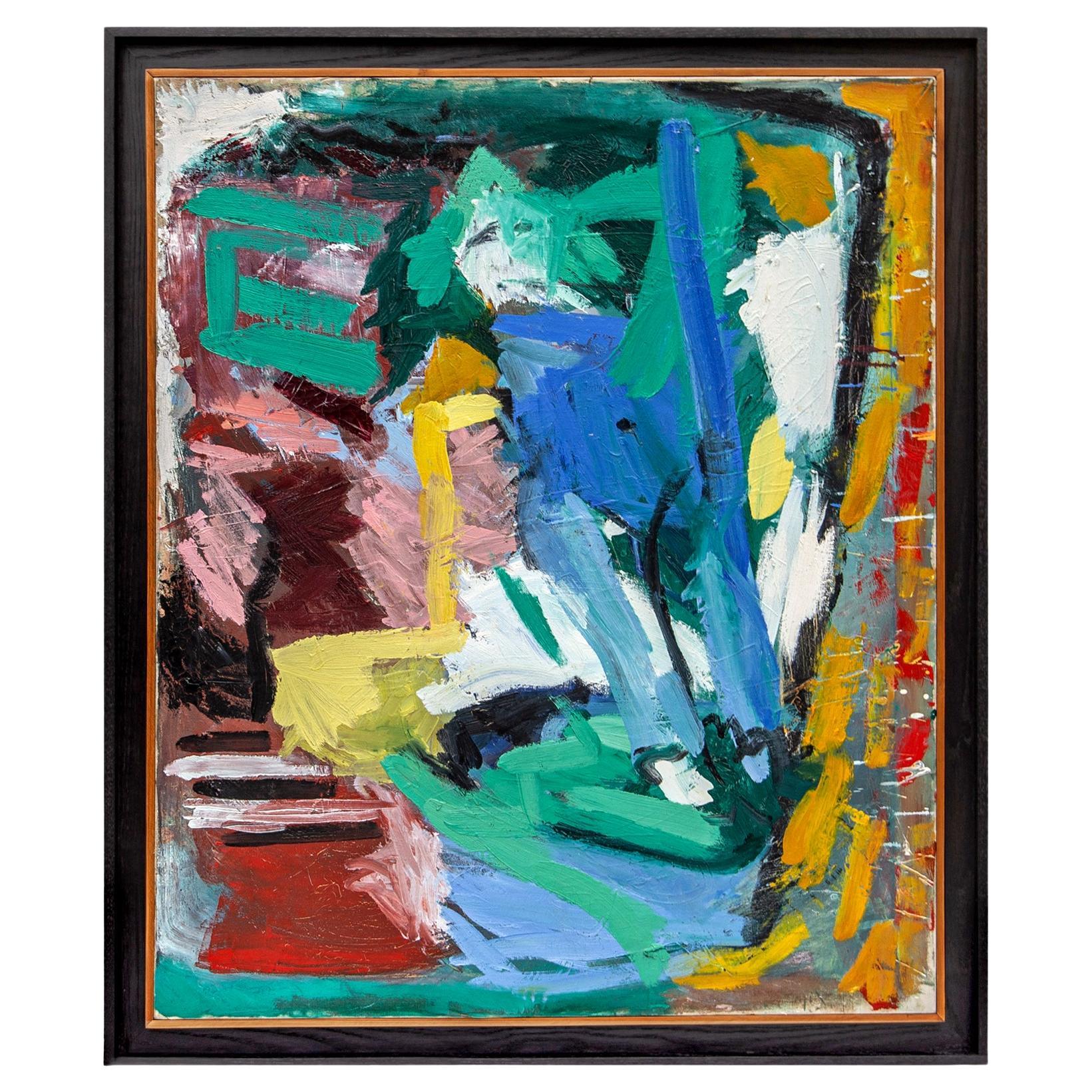 Ein britisches abstraktes expressionistisches Gemälde, Öl auf Leinwand, Ende des 20. Jahrhunderts
