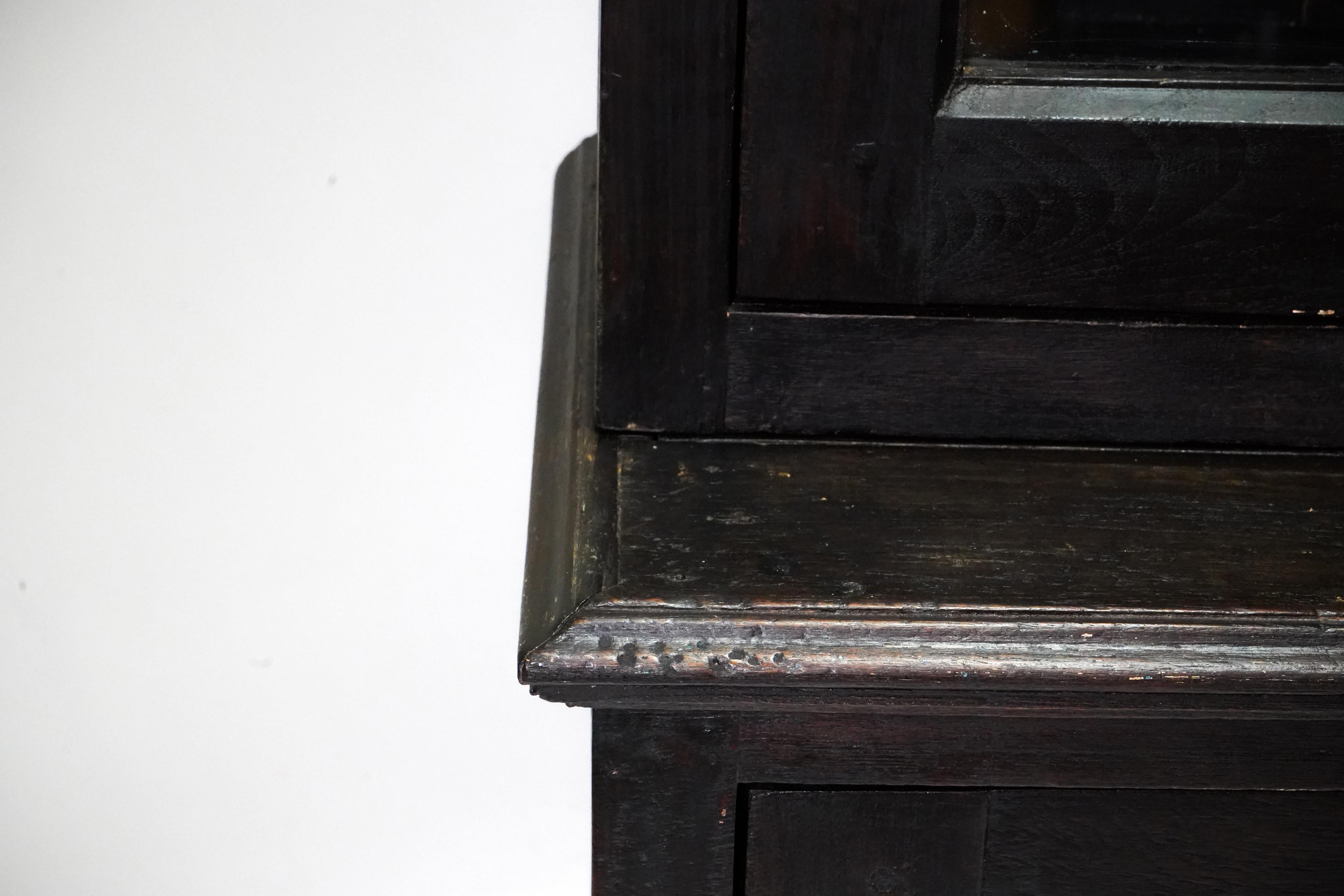 C. 1900 British Raj Burmese Bookcase From Solid Teak For Sale 3