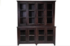 C. 1900 British Raj Burmese Bookcase From Solid Teak