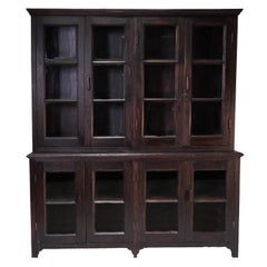 C. 1900 British Raj Burmese Bookcase From Solid Teak