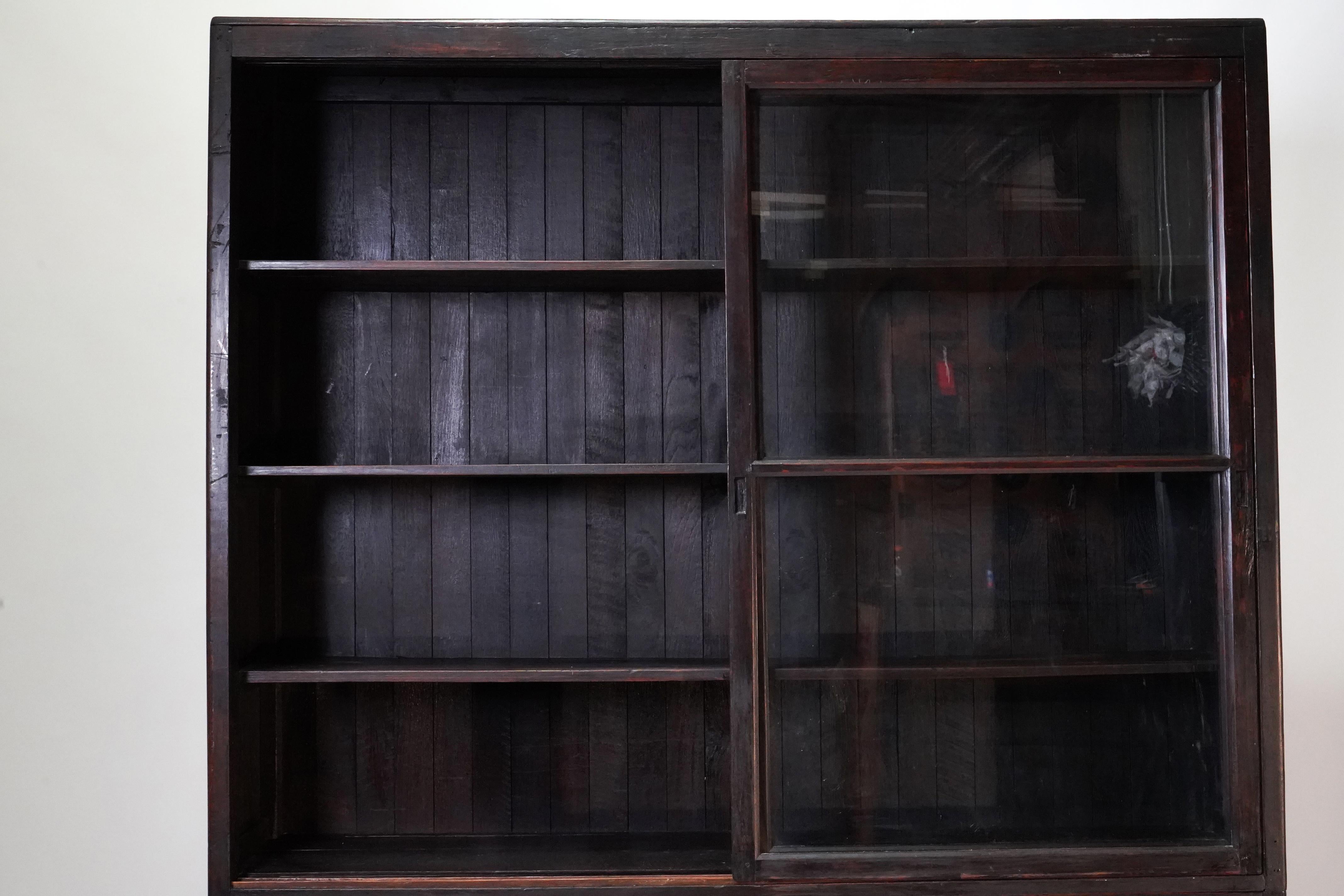 Stained Mid-Century Burmese Colonial Teak Bookcase