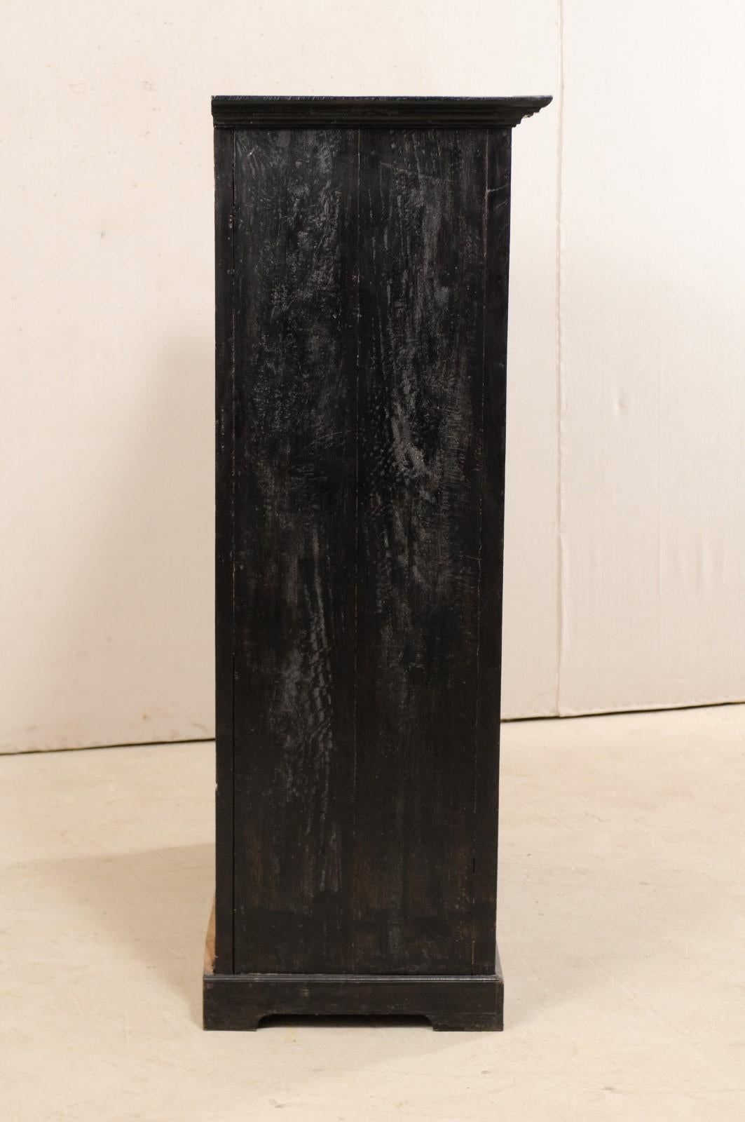 British Colonial Ebonized Wood Cabinet from Mid-20th Century 2