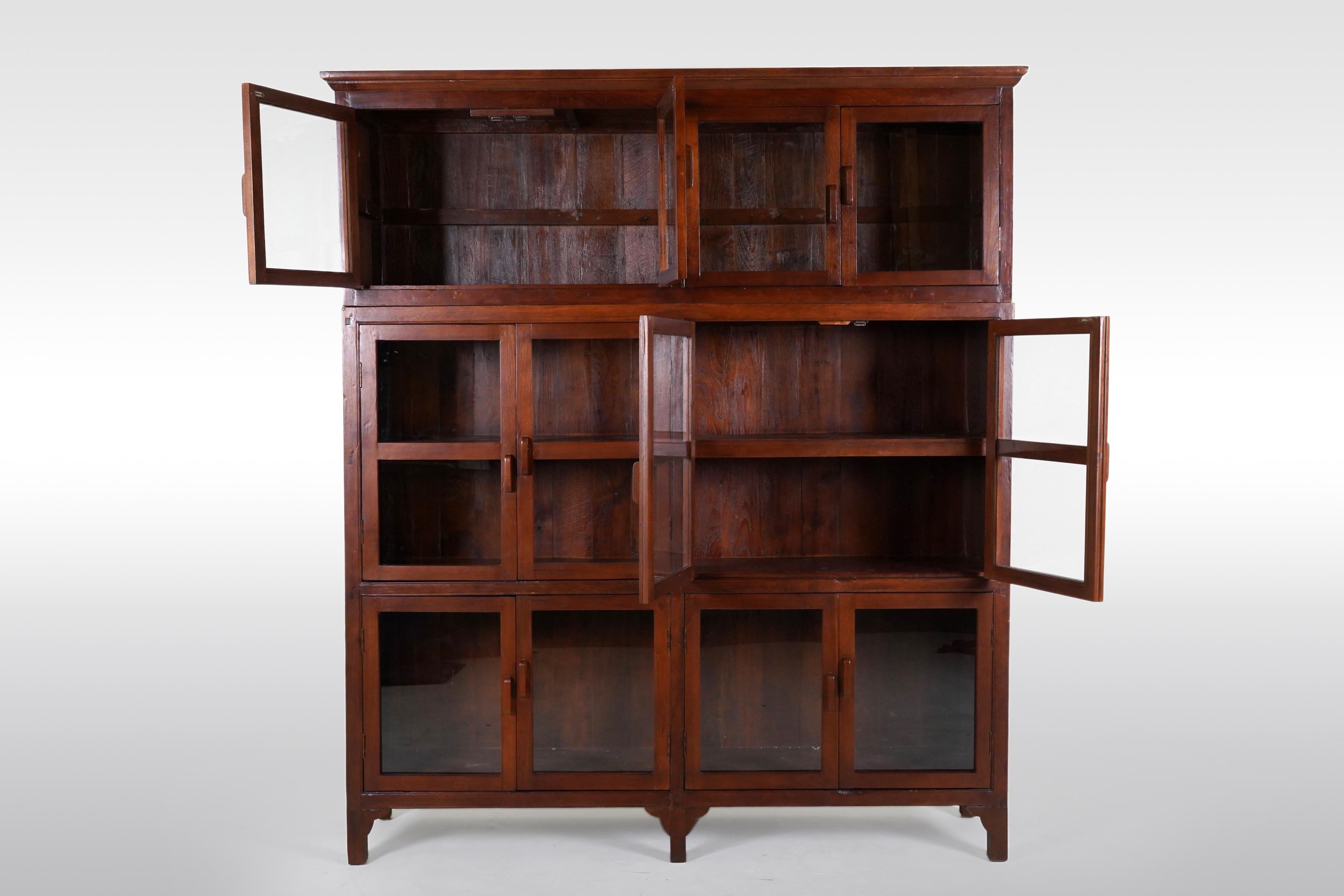 Burmese A British Colonial Teak Wood Bookcase