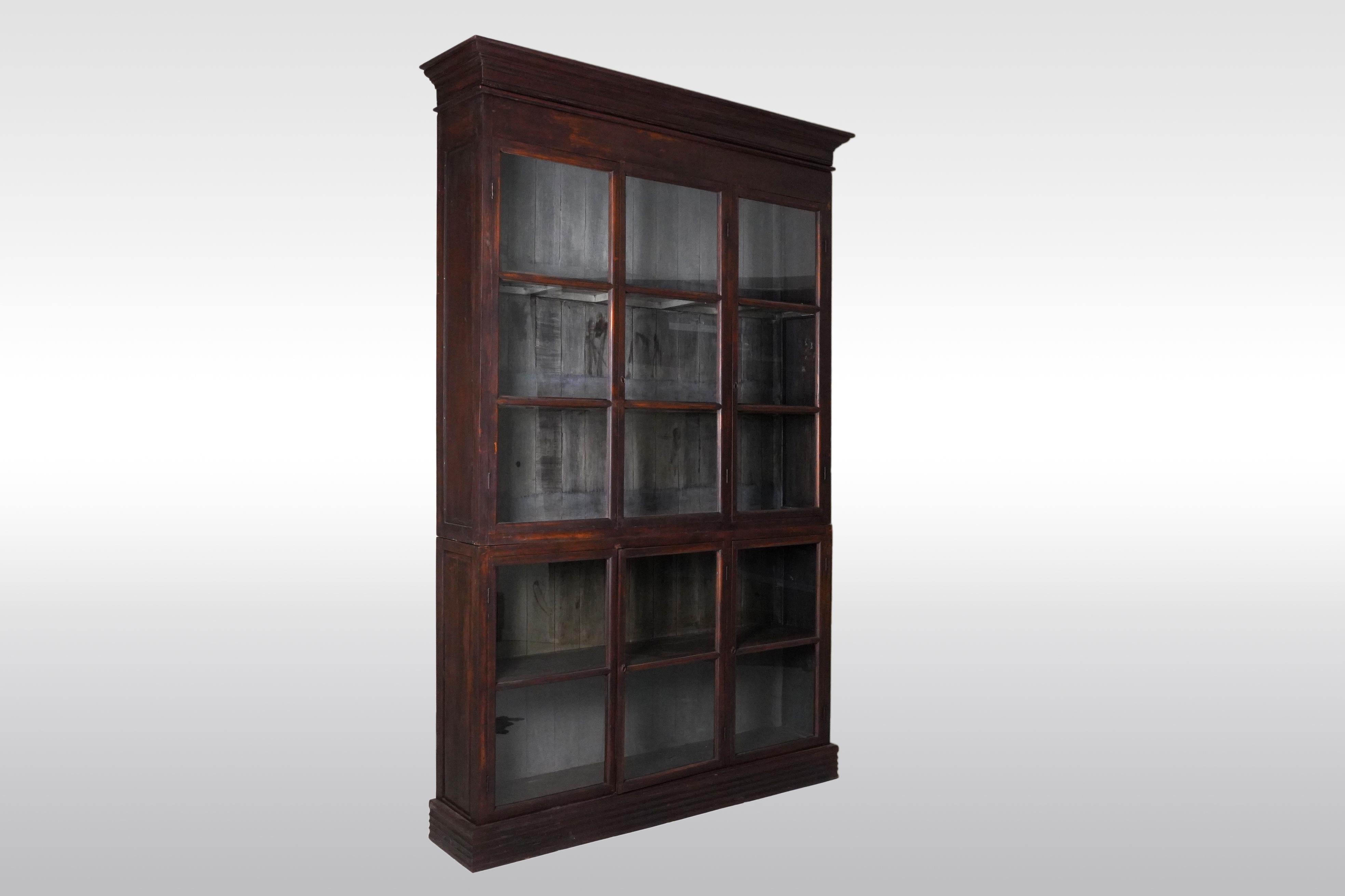 20th Century A British Colonial Teak Wood Bookcase For Sale