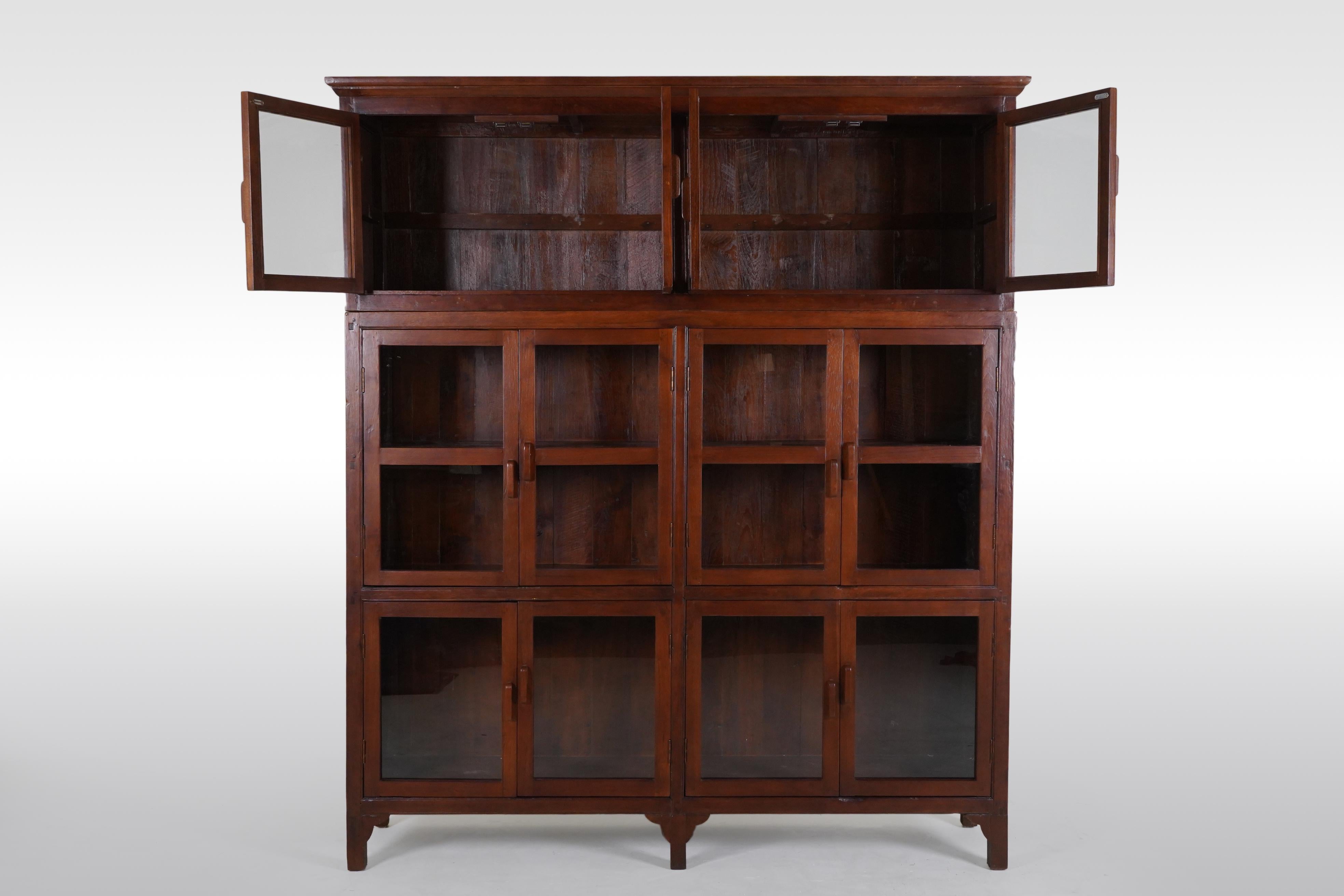 20th Century A British Colonial Teak Wood Bookcase