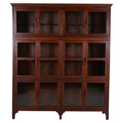 Antique A British Colonial Teak Wood Bookcase