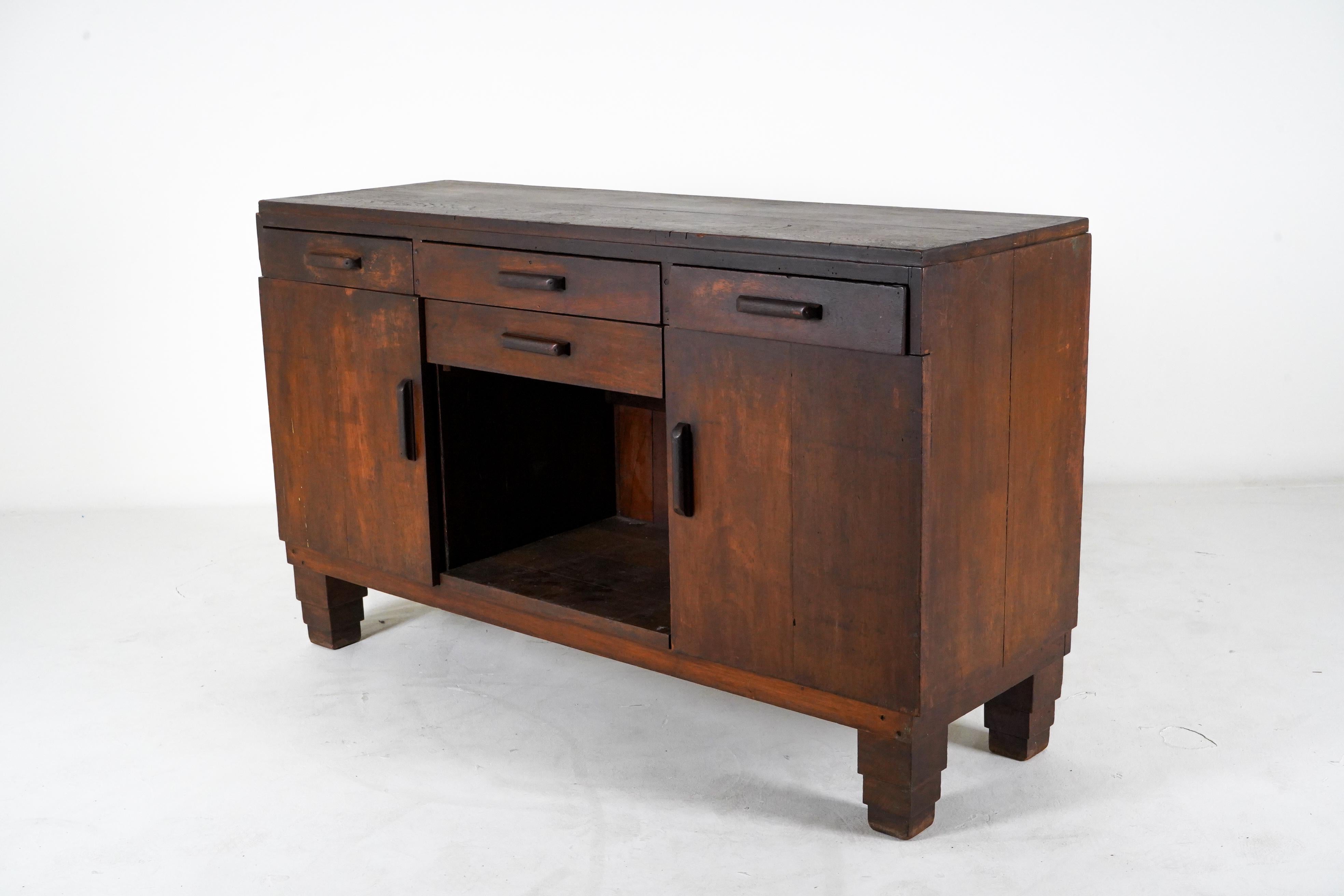 20th Century A British Colonial Teak Wood Shop Counter For Sale