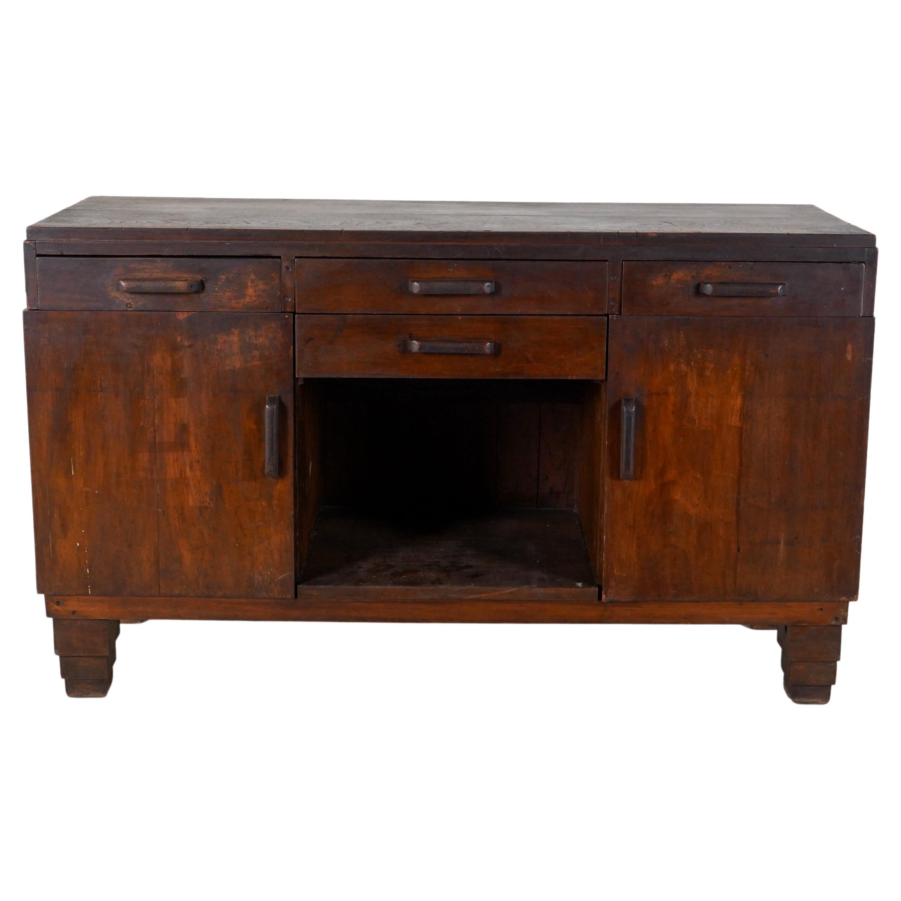 A British Colonial Teak Wood Shop Counter For Sale