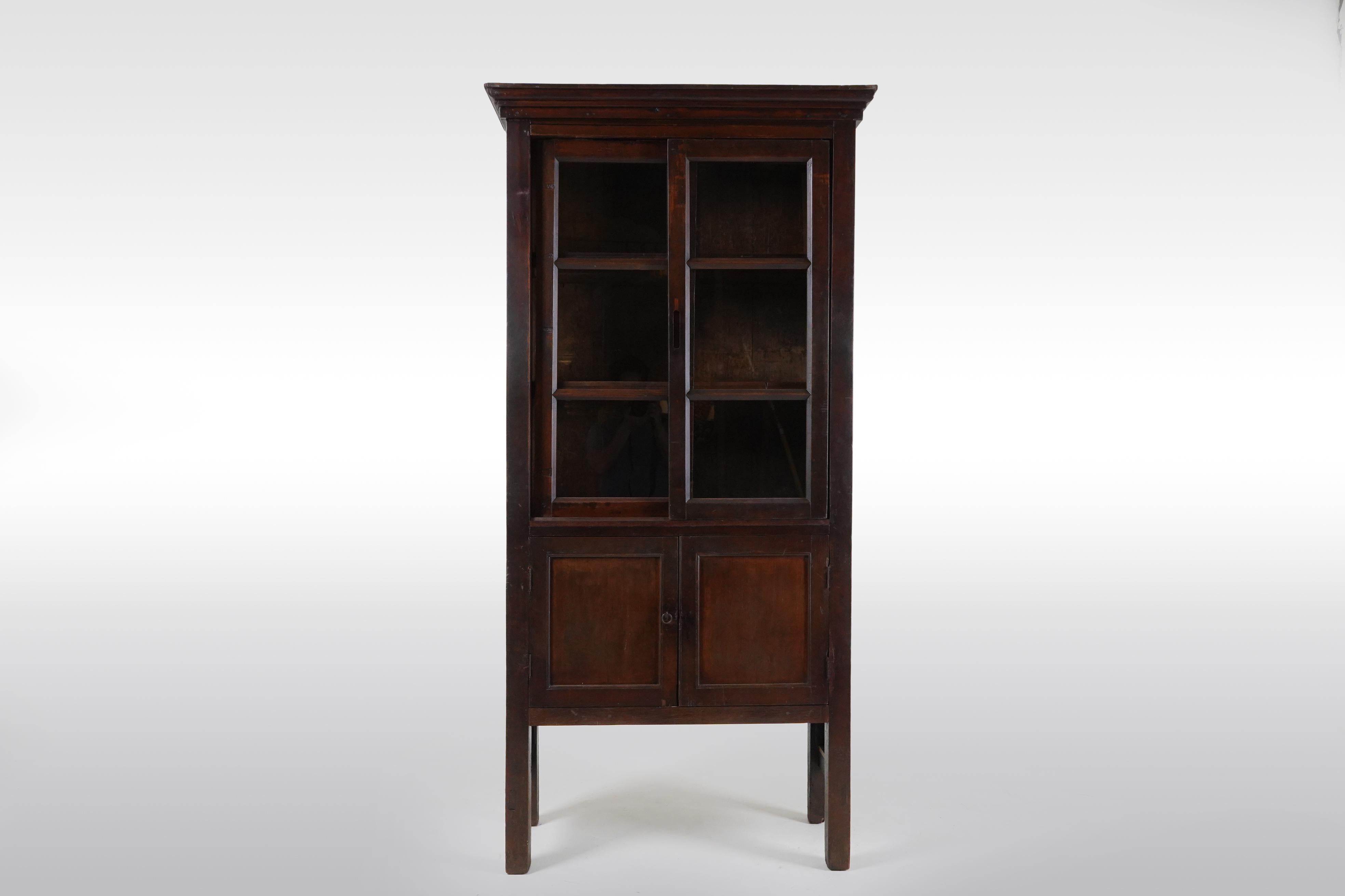 A British Colonial Teak Wood  Book Cabinet  7