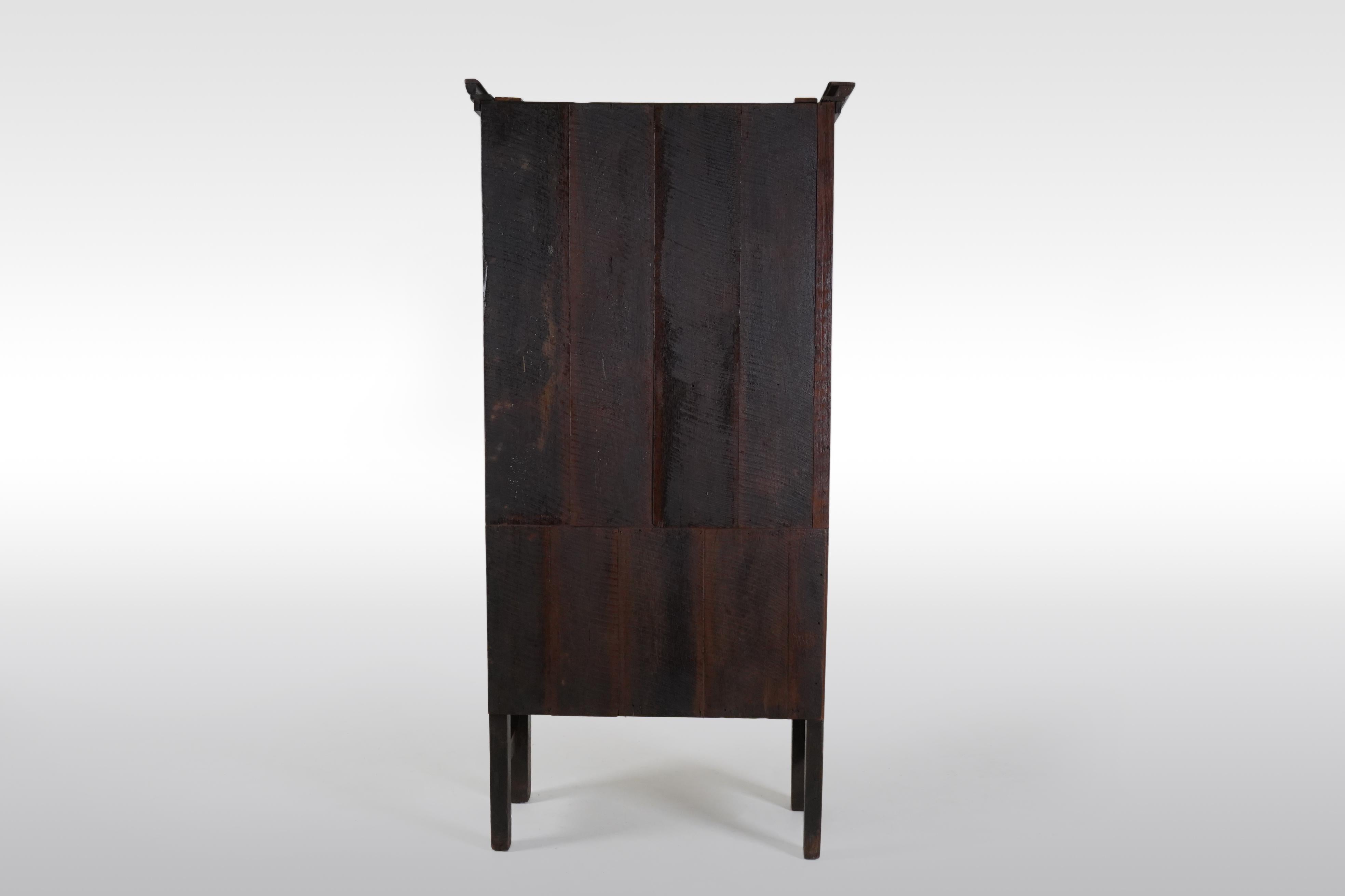 20th Century A British Colonial Teak Wood  Book Cabinet 