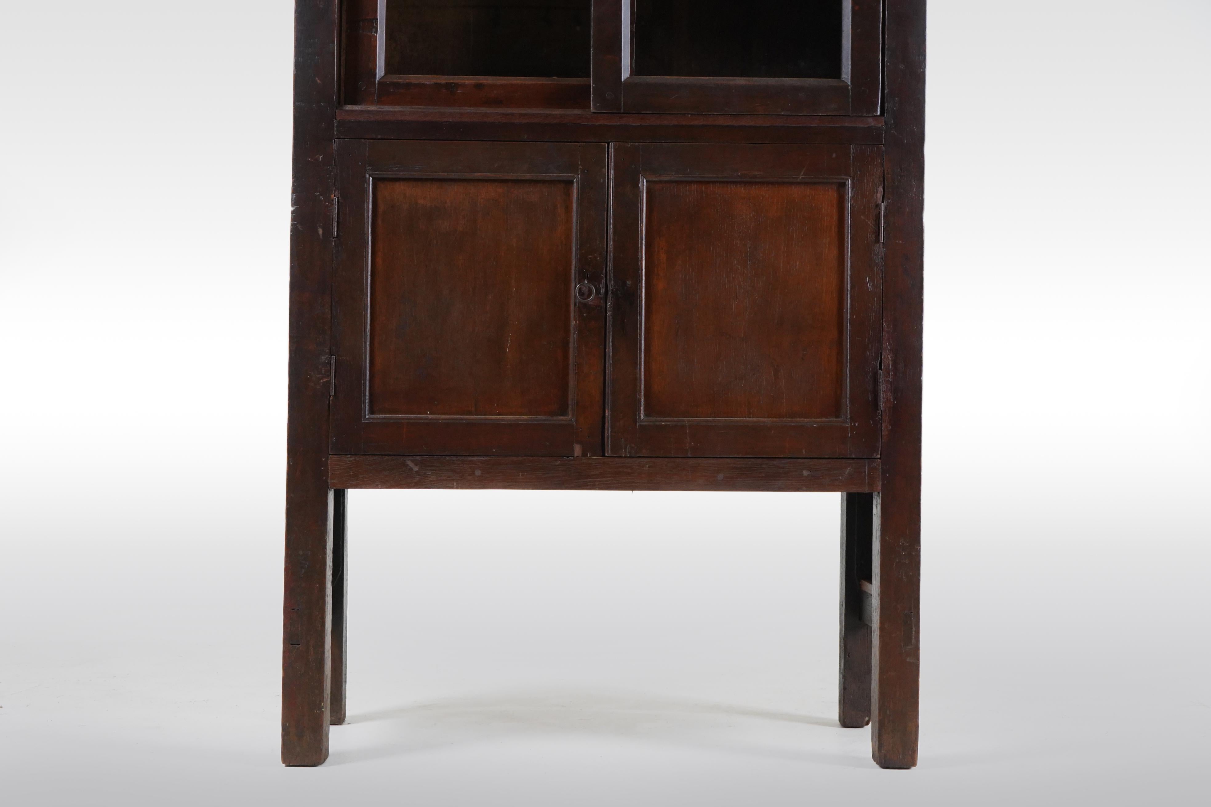 A British Colonial Teak Wood  Book Cabinet  2