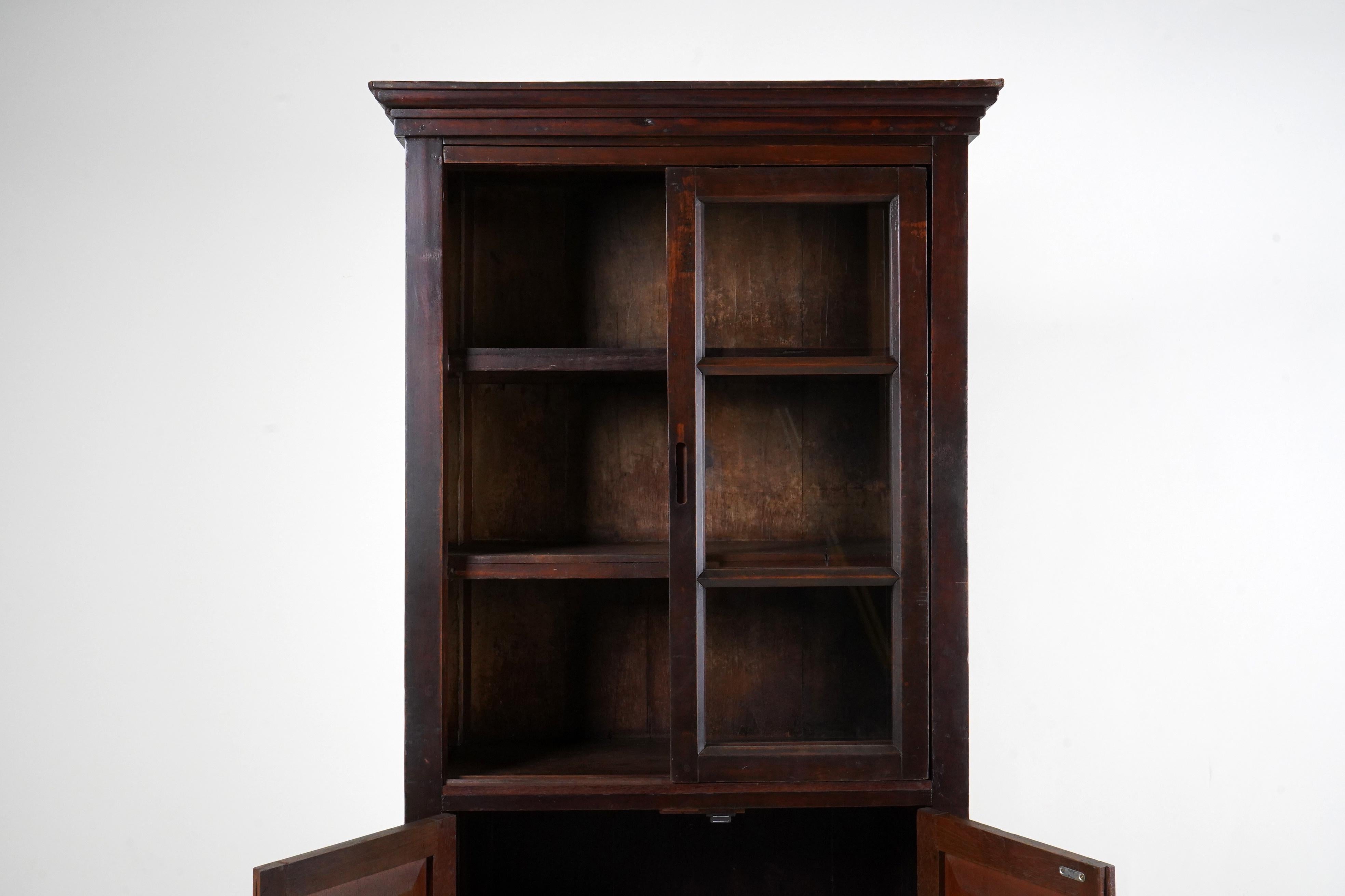 A British Colonial Teak Wood  Book Cabinet  3