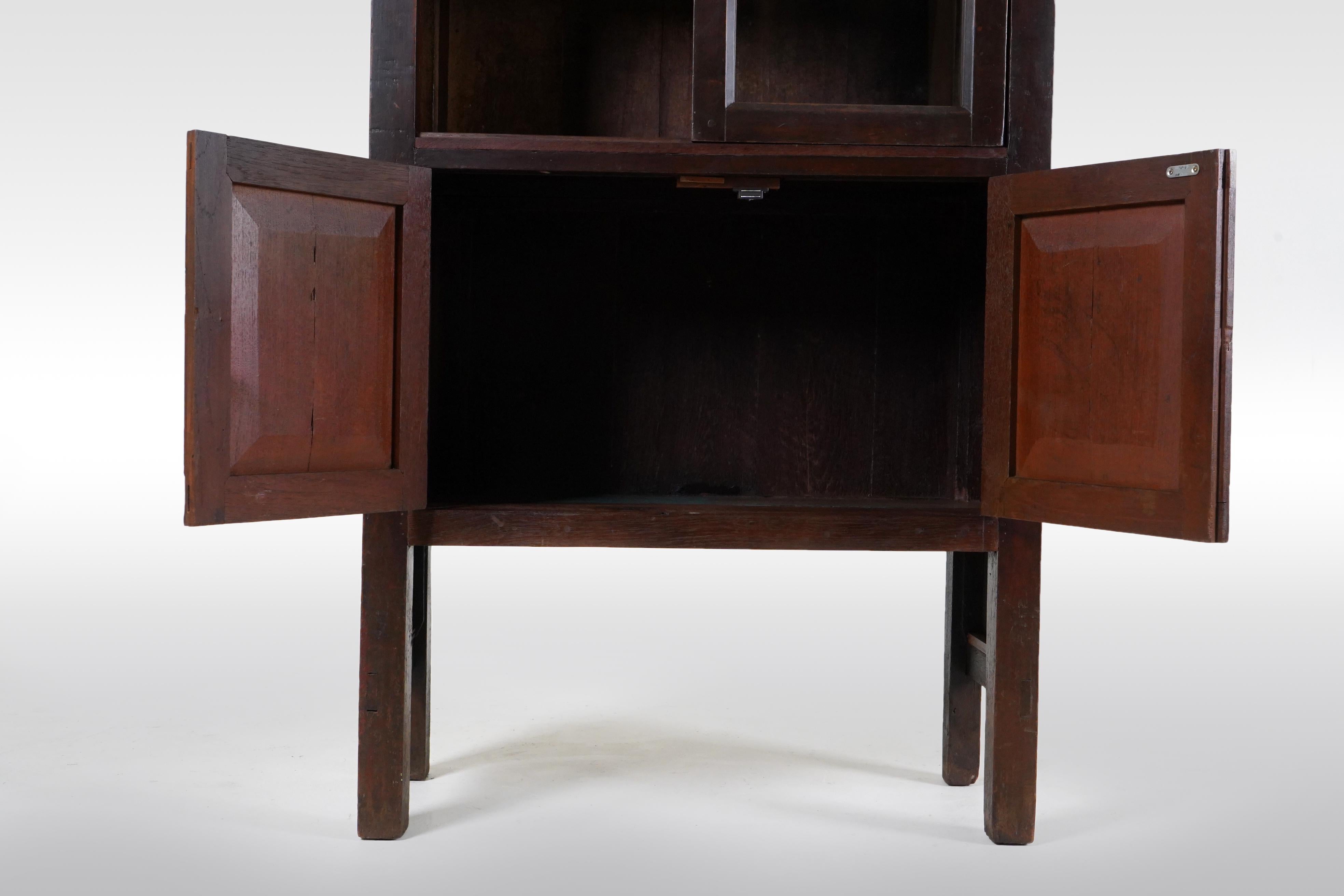 A British Colonial Teak Wood  Book Cabinet  4