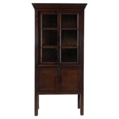 Antique A British Colonial Teak Wood  Book Cabinet 