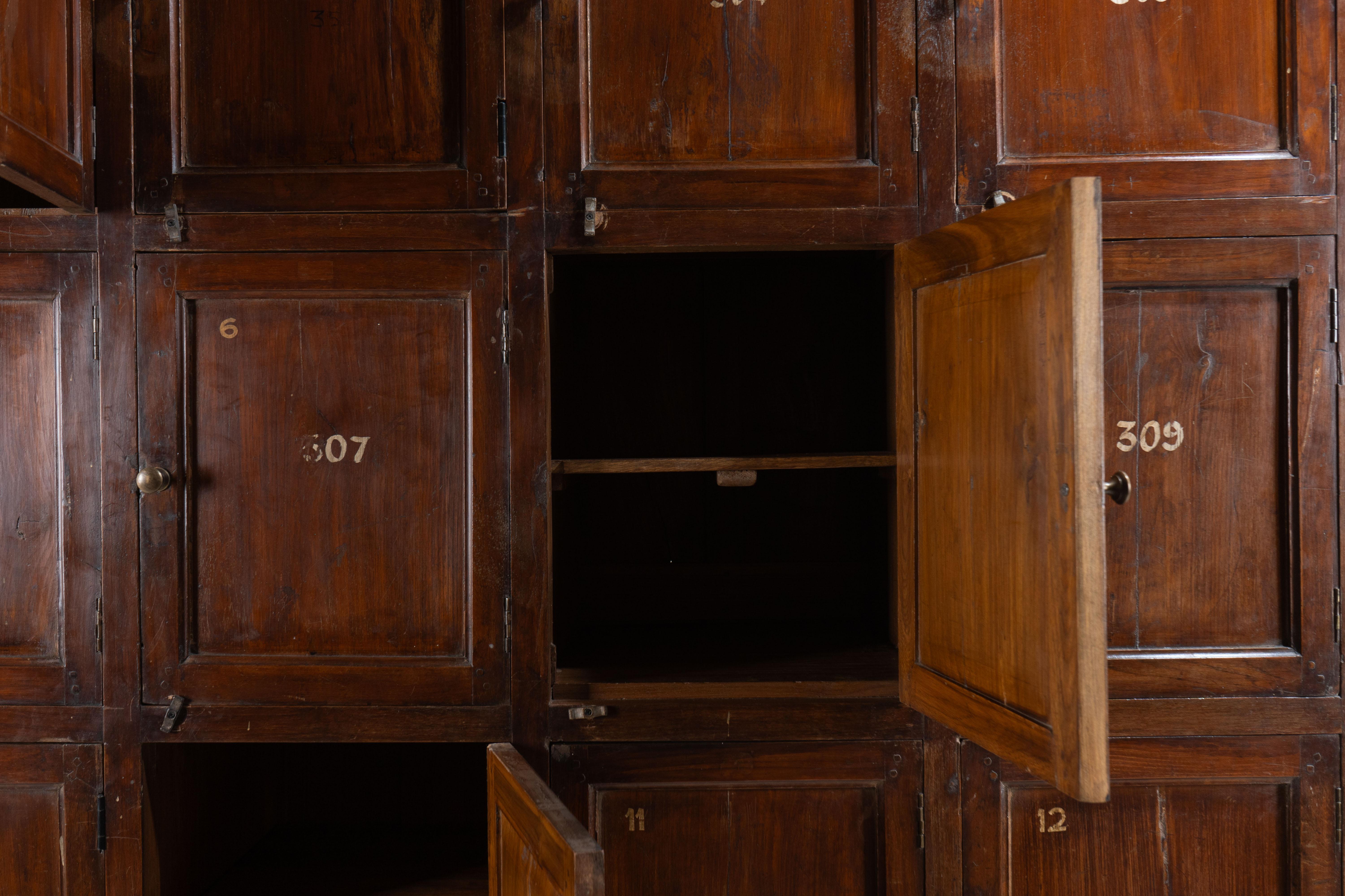 A British Colonial Teakwood Numbered Locker 5