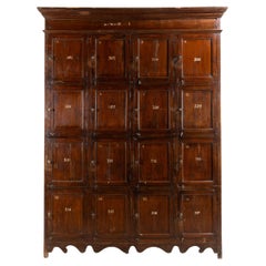 Vintage A British Colonial Teakwood Numbered Locker