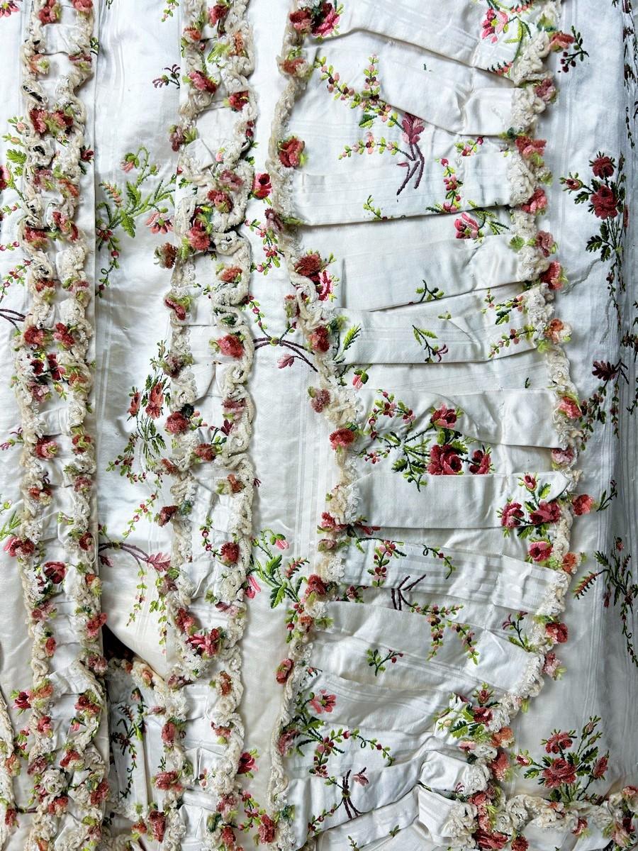 Beige A brocaded pekin satin Sack-Back Dress - France Circa 1780