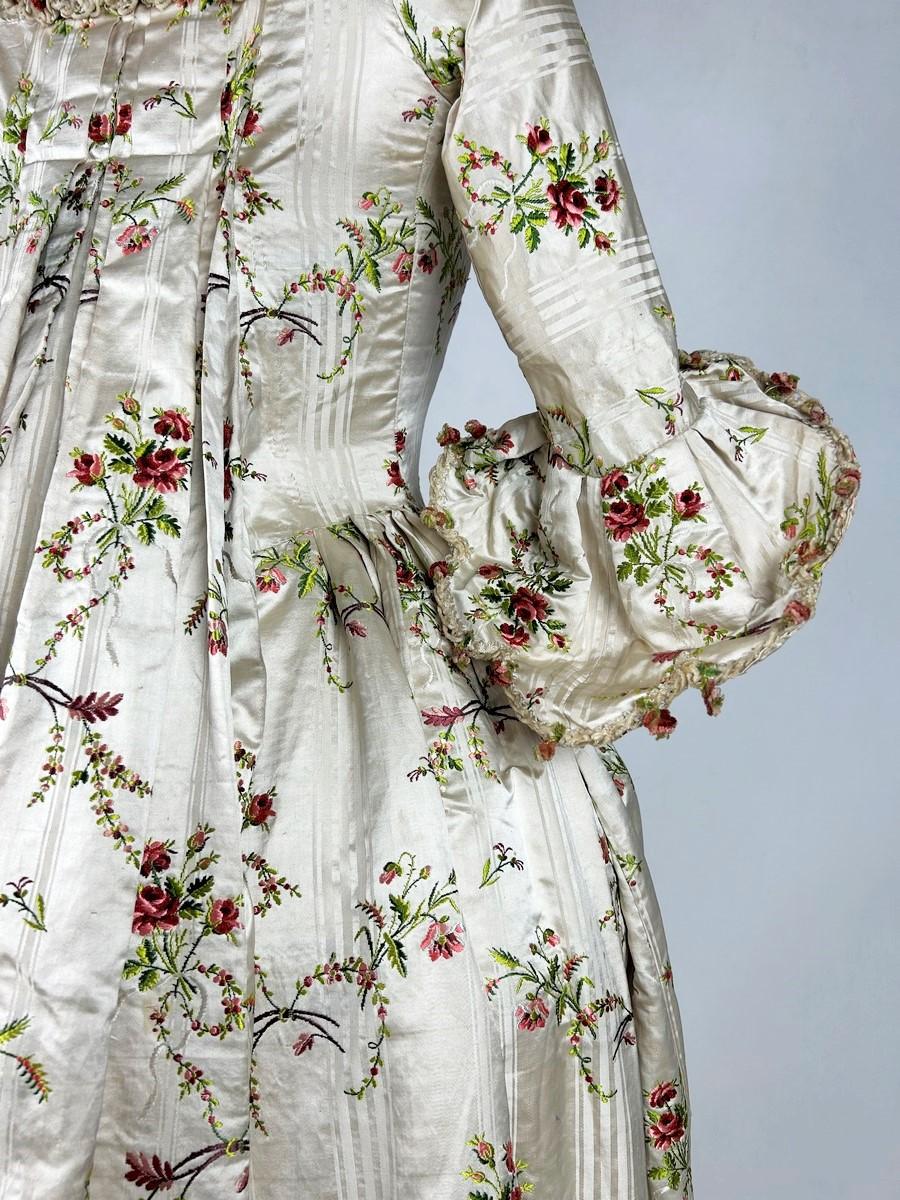 A brocaded pekin satin Sack-Back Dress - France Circa 1780 2